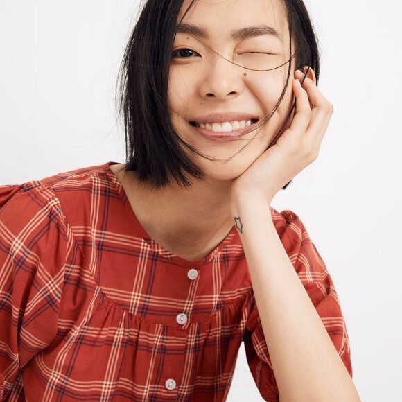 MADEWELL Prose Shirt in Plaid - Picture 2 of 9